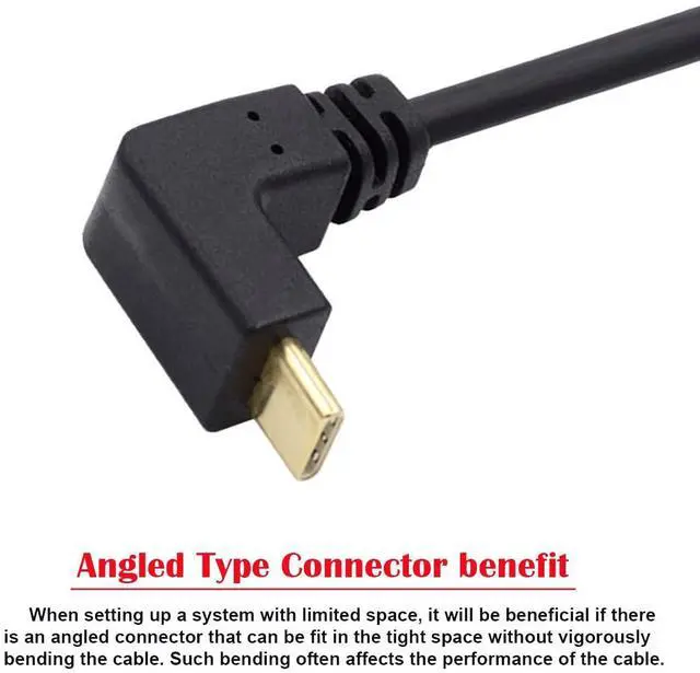 Alt view image 6 of 7 - Up & Down Angled USB 3.1 USB-C to Right Angled 90 Degree A Male Data Cable for Laptop & Tablet & Cell Phone 100cm