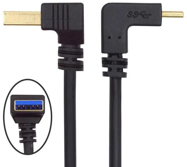Alt view image 2 of 7 - CY USB 3.1 Typc C USB-C Reversible Angled to 90 Degree Up Angled A Male Data Cable for Tablet Phone 100cm Type-08