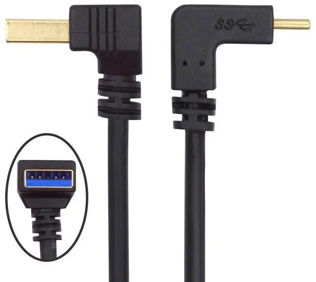 Alt view image 2 of 7 - USB 3.1 USB-C Up Down Angled to 90 Degree Down Angled A Male Data Cable for Tablet Phone