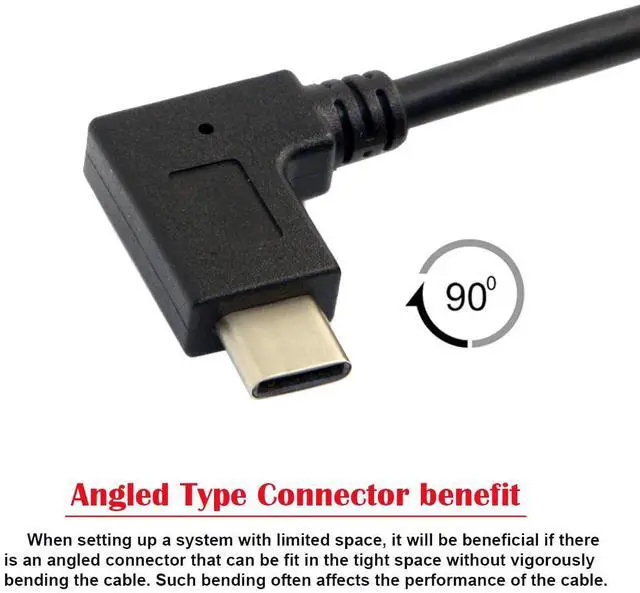 Alt view image 3 of 7 - Reversible USB 3.1 Type C USB-C Angled to 90 Degree Right Angled USB 3.0 Cable for Tablet Mobile Phone 30cm Type-03