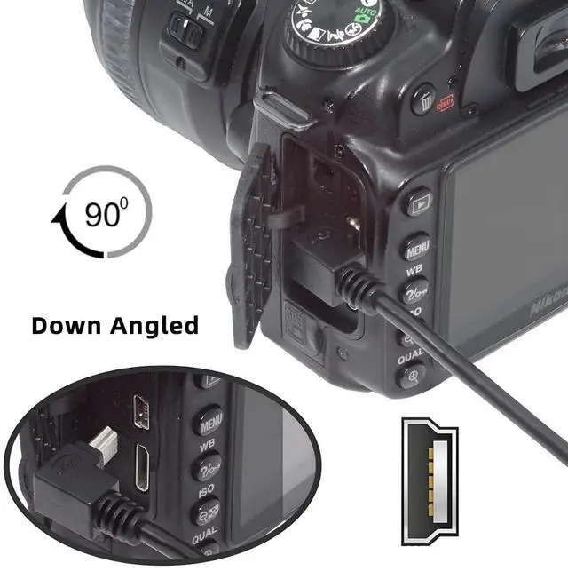 Alt view image 5 of 7 - 2 Pack Mini USB Cable,USB 2.0 Male to Mini USB 5 Pin Male 90 Degree UP/Down Angled Charging Data Transfer Extension Cable Black 1.64FT/0.5M