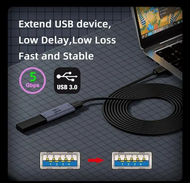 Alt view image 3 of 7 - USB 3.0 Active Connector USB 3.0 Female to Female with Extender Chipset Repeater Adapter