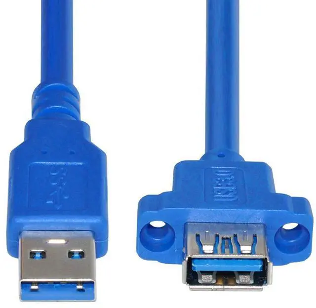 Alt view image 4 of 7 - USB 3.0 Extension Cable,USB 3.0 Type A Male to Female Extension Cable with Panel Mount Screws Holes