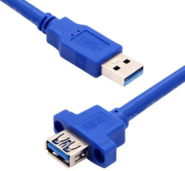 Alt view image 7 of 7 - USB 3.0 Extension Cable,USB 3.0 Type A Male to Female Extension Cable with Panel Mount Screws Holes