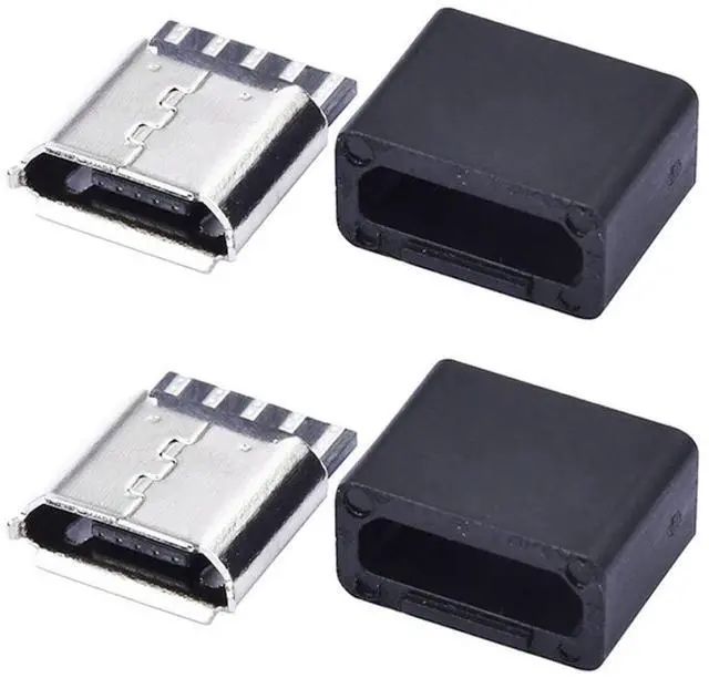 Alt view image 4 of 7 - 50 Pack Micro USB DIY Connector Micro USB Type B 5Pin Female Socket Port Repair Replacement Solder Adapter with PCB Board