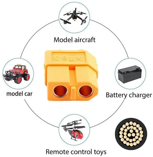 Alt view image 4 of 7 - XT60 Cable XT60 12AWG Female to Female Extension Cable for RC Battery Portable Power Station Solar Panel 0.5M