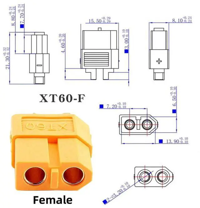 Alt view image 6 of 7 - XT60 Cable XT60 12AWG Female to Female Extension Cable for RC Battery Portable Power Station Solar Panel 0.5M