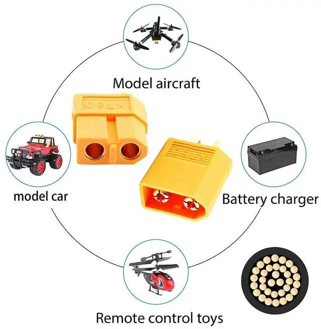 Alt view image 4 of 7 - XT60 Cable XT60 12AWG Male to Female Extension Cable for RC Battery Portable Power Station Solar Panel 0.5M