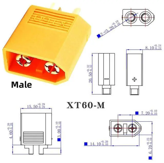 Alt view image 6 of 7 - XT60 Cable XT60 12AWG Male to Female Extension Cable for RC Battery Portable Power Station Solar Panel 0.5M