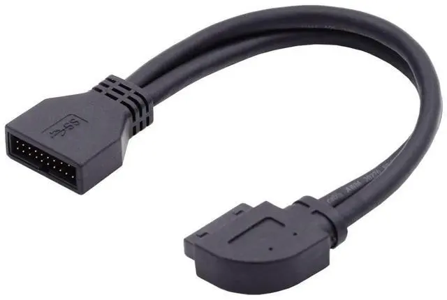 Main image of USB 3.0 Front Panel Header 19/20Pin Male to Female 90 Degree Right Angled Mainboard Header Port Extension Cable Adapter