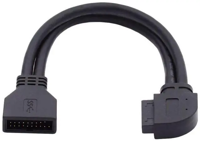 Alt view image 7 of 7 - USB 3.0 Front Panel Header 19/20Pin Male to Female 90 Degree Right Angled Mainboard Header Port Extension Cable Adapter