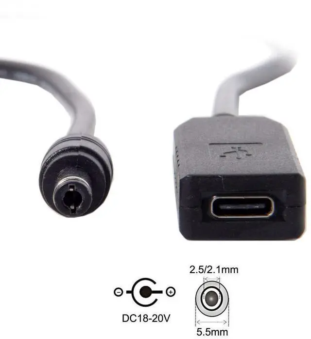 Alt view image 5 of 7 - CY USB 3.1 Type C USB-C to DC 20V 5.5 2.5mm & 2.1mm Power Plug PD Emulator Trigger Cable for Laptop