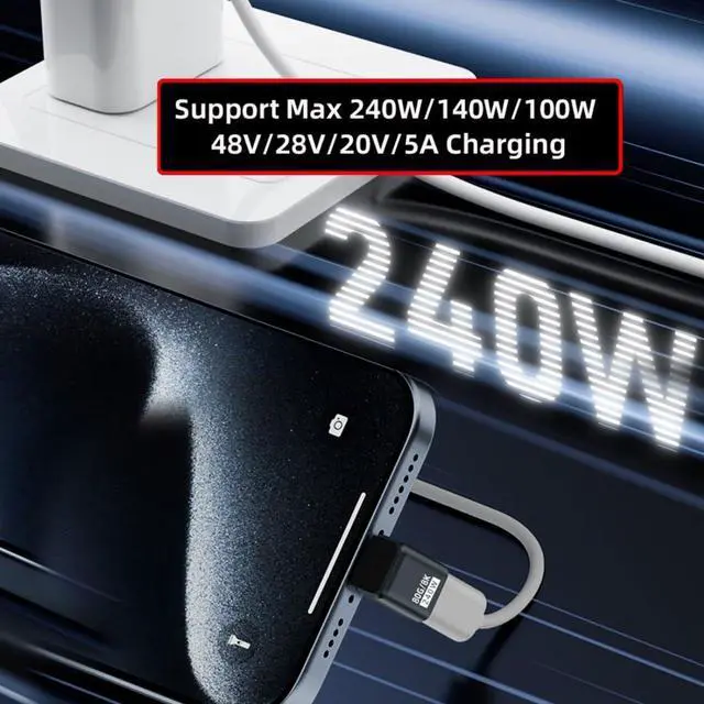 Alt view image 3 of 7 - USB C Extender Adapter,USB 5.0 Type C Male to Female 90 Degree UP Angled Adapter Support 80Gbps Data Transfer PD 240W Fast Charging 16K/8K/5K Video Output