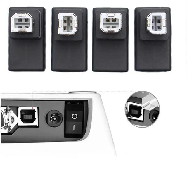 Alt view image 4 of 7 - 4Pcs USB 2.0 B Type Male to Female Extension Adapter Horizontal Vertical Angled 90 Degree for Disk Scanner