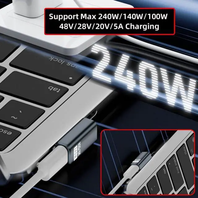 Alt view image 4 of 7 - USB C Extender Adapter,USB 5.0 Type C Male to Female 90 Degree Angled Adapter Support 80Gbps Data Transfer PD 240W Fast Charging 16K/8K/5K Video Output