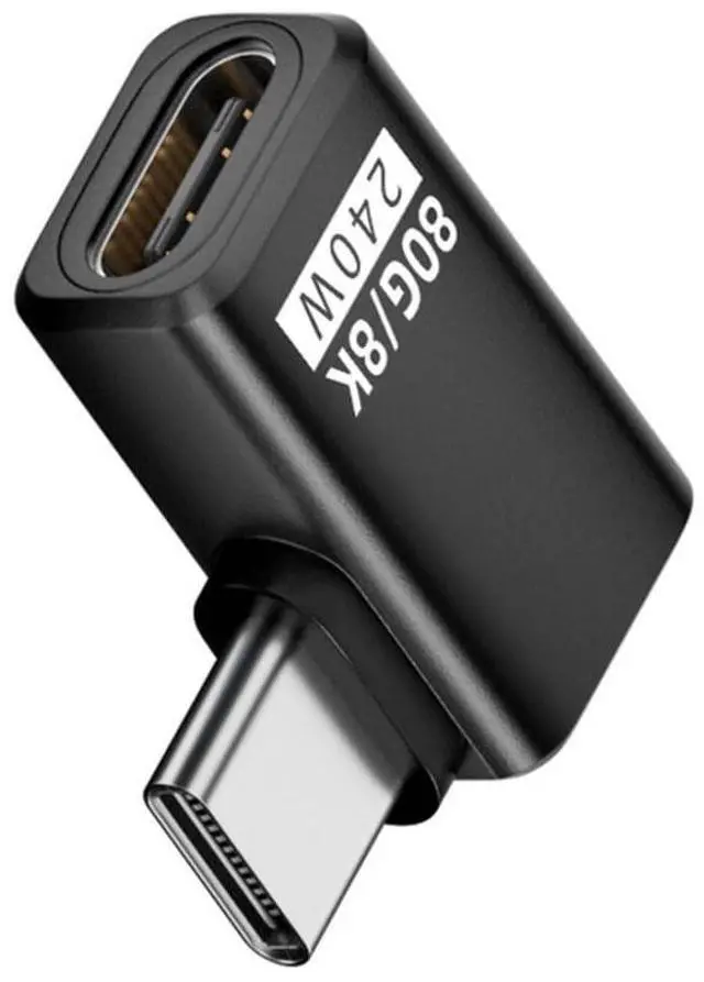 Main image of USB C Extender Adapter,USB 5.0 Type C Male to Female 90 Degree Right Angled Adapter Support 80Gbps Data Transfer PD 240W Fast Charging 16K/8K/5K Video Output