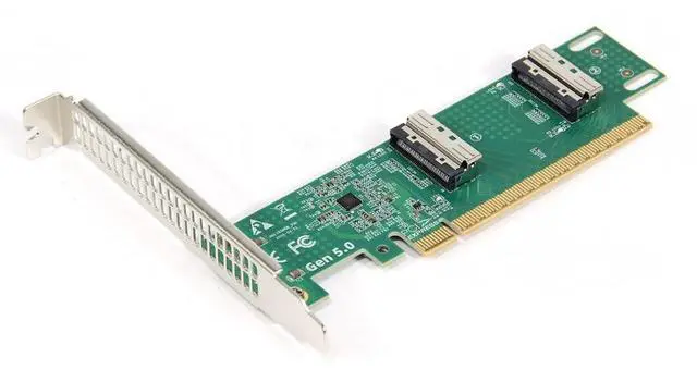 Main image of Dual Port PCI-E X16 to PCI-E 5.0 MCIO 8i 74Pin SFF-TA-1016 Adapter Mini Cool Edge IO Female PCI Expansion Card Adapter