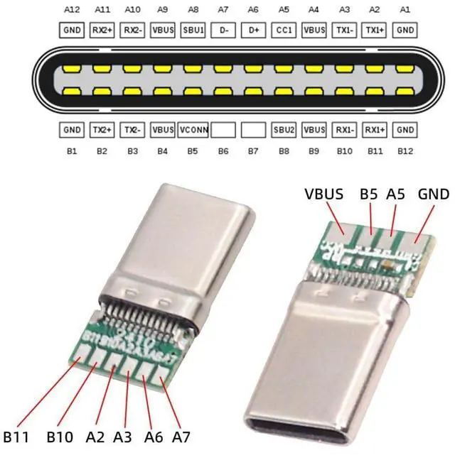 Alt view image 5 of 7 - USB C DIY Connector Aluminum Alloy USB 3.0 Type C Male Plug Port Repair Replacement Solder Adapter for OD 4.0-6.0mm Cable Black
