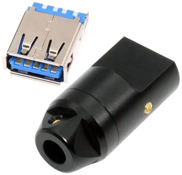 Main image of USB 3.0 DIY Connector Aluminum Alloy USB 3.0 Type A Female Socket Port Repair Replacement Solder Adapter for OD 6.0mm Cable