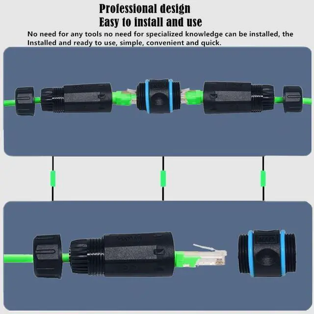 Alt view image 6 of 7 - RJ45 Waterproof Coupler,IP68 CAT6 RJ45 Female to Female Outdoor Ethernet Cable Extension Waterproof Adapter