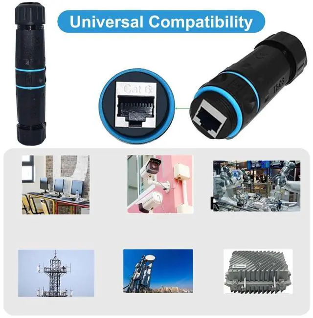 Alt view image 3 of 7 - RJ45 Waterproof Coupler,IP68 CAT6 RJ45 Female to Female Outdoor Ethernet Cable Extension Waterproof Adapter
