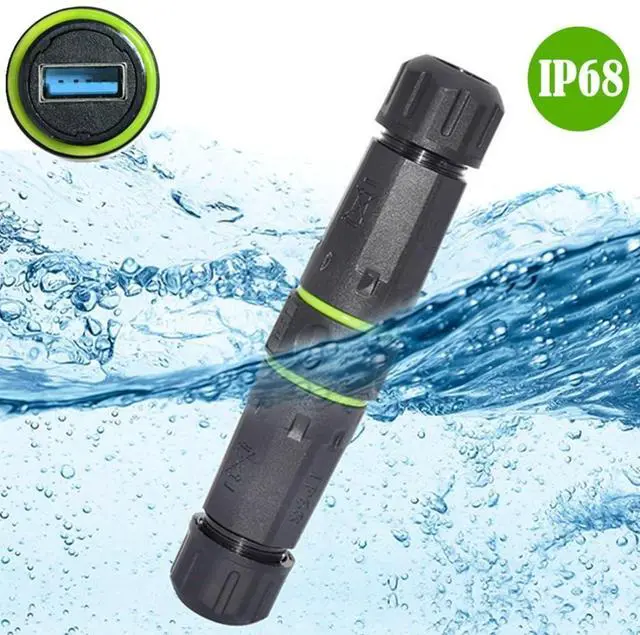 Alt view image 2 of 7 - USB 3.0 Waterproof Coupler,IP68 USB 3.0 Type-A 5Gbps Female to Female Data/Power Outdoor Cable Extension Waterproof Adapter