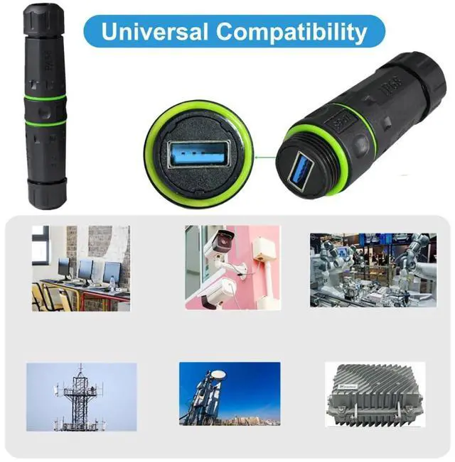 Alt view image 3 of 7 - USB 3.0 Waterproof Coupler,IP68 USB 3.0 Type-A 5Gbps Female to Female Data/Power Outdoor Cable Extension Waterproof Adapter