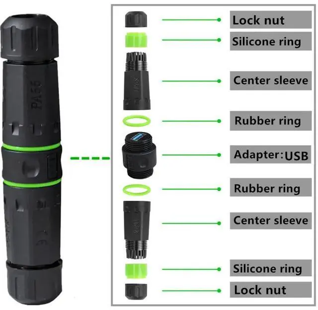 Alt view image 5 of 7 - USB 3.0 Waterproof Coupler,IP68 USB 3.0 Type-A 5Gbps Female to Female Data/Power Outdoor Cable Extension Waterproof Adapter