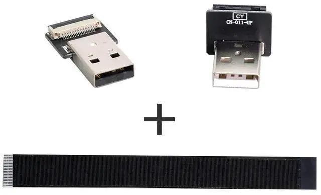 Alt view image 4 of 7 - USB 2.0 Flat Cable USB 2.0 Male to Male 90 Degree UP Angled Ribbon Flex Extension Cable Adapter 2.0M