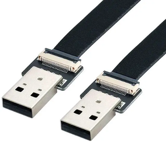 Main image of USB 2.0 Flat Cable USB 2.0 Male to Male Data Transfer Charging Ribbon Flex Extension Cable Adapter 2.0M