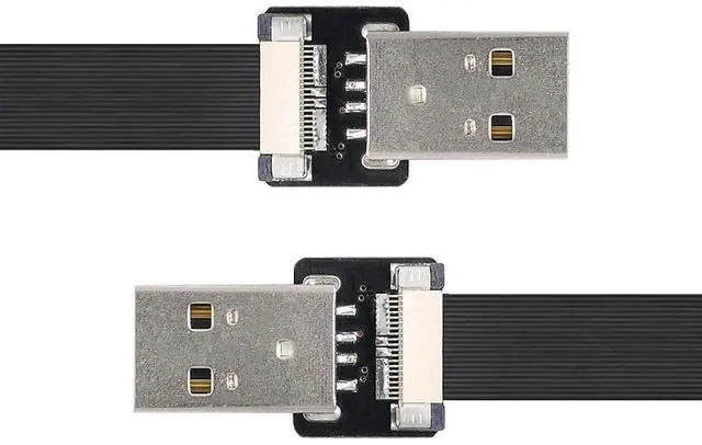 Alt view image 2 of 7 - USB 2.0 Flat Cable USB 2.0 Male to Male Data Transfer Charging Ribbon Flex Extension Cable Adapter 0.5M