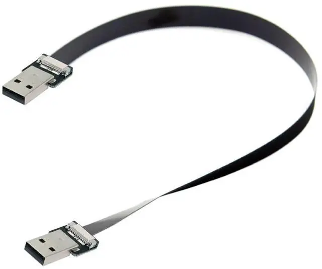 Alt view image 5 of 7 - USB 2.0 Flat Cable USB 2.0 Male to Male Data Transfer Charging Ribbon Flex Extension Cable Adapter 0.5M