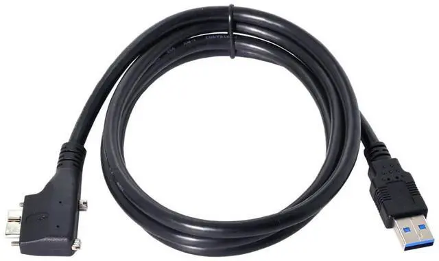 Alt view image 7 of 7 - Micro USB 3.0 Cable USB 3.0 Male to Micro B Male 90 Degree Left Angled Data Transfer Extension Cable with Mount Panel Screws 5.0M