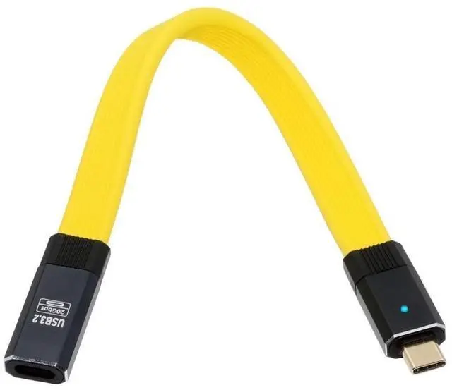 Main image of USB C Flat Extension Cable,USB 3.2 Type C Male to Female Extension Cable Support 20Gbps Data Transfer PD 100W Fast Charging and 8K@60Hz Video 0.65FT/0.2M