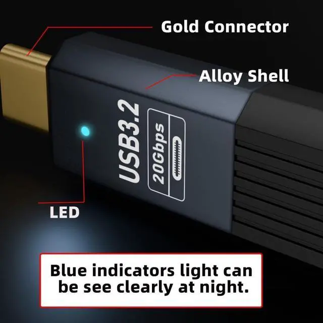 Alt view image 6 of 7 - USB C Flat Extension Cable,USB 3.2 Type C Male to Female Extension Cable Support 20Gbps Data Transfer PD 100W Fast Charging and 8K@60Hz Video 0.65FT/0.2M