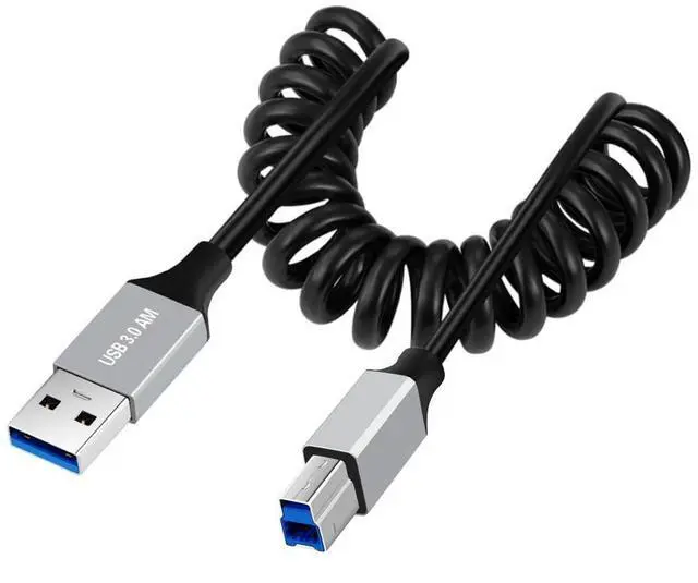 Main image of USB 3.0 Coiled Cable,USB 3.0 A Male to B Male High Speed Data Transfer Charging Cable 3.28FT for Phone/Laptop/USB Flash Drive