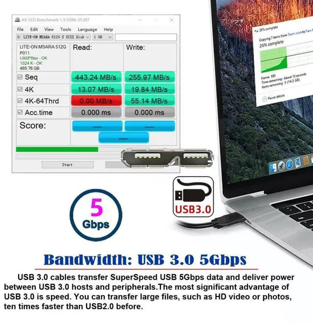 Alt view image 5 of 7 - USB 3.0 Coiled Cable,Micro USB 3.0 Male to USB 3.0 Female High Speed Data Transfer Charging Cable 3.28FT for Phone/Laptop/USB Flash Drive