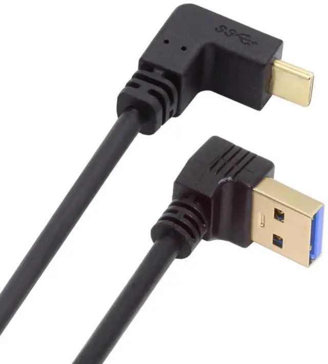 Main image of USB 3.1 USB-C Reversible Angled to 90 Degree Up Angled A Male Data Cable for Tablet Phone 100cm