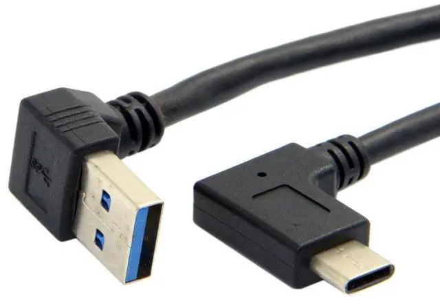 Alt view image 6 of 7 - USB 3.0 to USB C 90 Degree UP Angled Data Extension Cable for Tablet Mobile Phone Hard Disk Drive 30cm