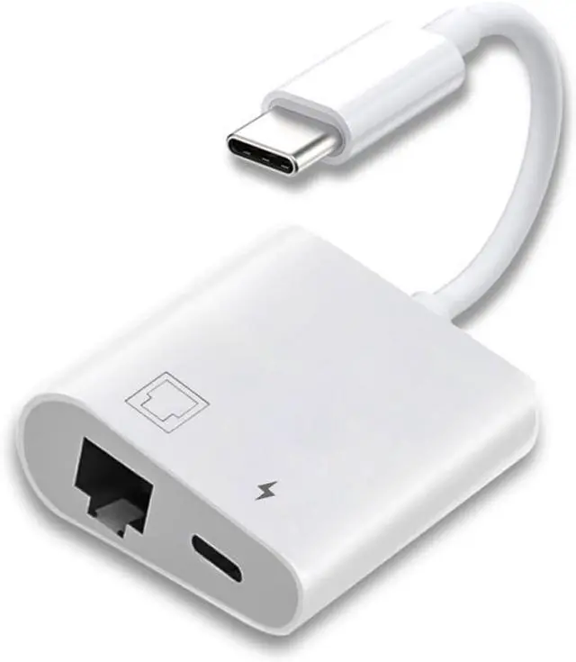 Main image of 2 in 1 USB C to RJ45 100Mbps Networking Adapter with PD 24W Charge for Laptop Tablet Phone