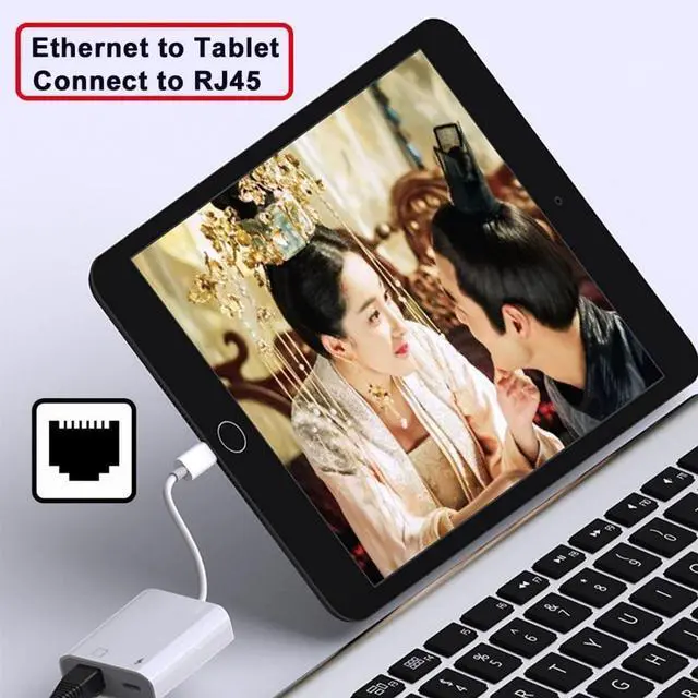 Alt view image 7 of 7 - 2 in 1 USB C to RJ45 100Mbps Networking Adapter with PD 24W Charge for Laptop Tablet Phone