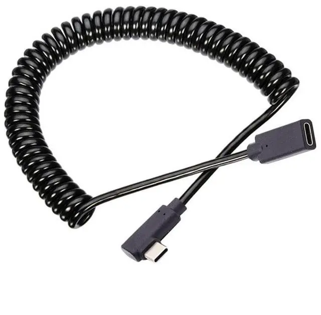Main image of USB C Coiled Stretch Cable USB Type C Male to Female Power Data Extension Cable for Keyboard Mouse