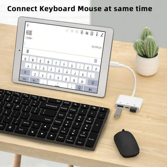 Alt view image 6 of 7 - 3 in 1 USB C to 2 USB 3.0 Socket OTG Adapter with PD 24W Charge for Laptop Tablet Phone