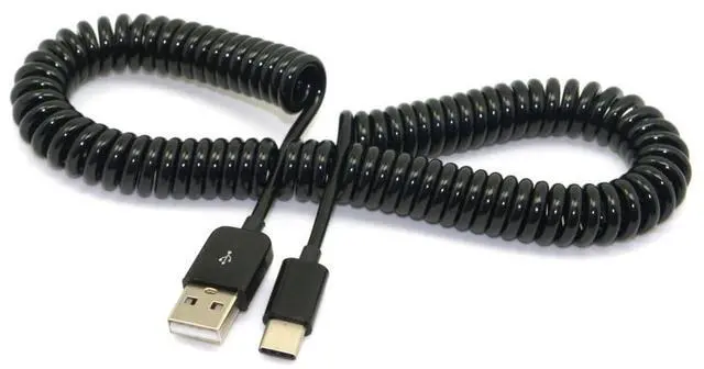 Main image of USB C Stretch Coiled Cable USB 2.0 to USB C Data Extension Cable for Tablet Mobile Phone 3.0M