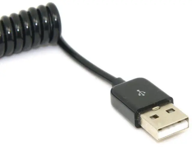 Alt view image 2 of 6 - USB C Stretch Coiled Cable USB 2.0 to USB C Data Extension Cable for Tablet Mobile Phone 1.0M