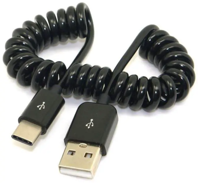 Main image of USB C Stretch Coiled Cable USB 2.0 to USB C Data Extension Cable for Tablet Mobile Phone 1.0M