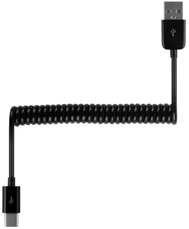 Alt view image 5 of 6 - USB C Stretch Coiled Cable USB 2.0 to USB C Data Extension Cable for Tablet Mobile Phone 1.0M