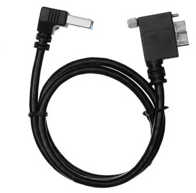 Alt view image 4 of 6 - USB 3.0 to Micro USB 3.0 90 Degree Left Angled with Locking Screw Panel Cable 0.5M