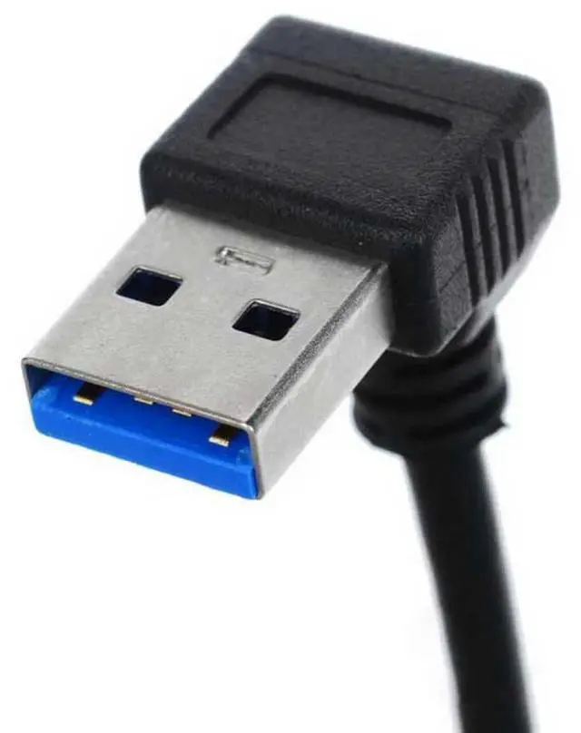 Alt view image 6 of 6 - USB 3.0 to Micro USB 3.0 90 Degree Left Angled with Locking Screw Panel Cable 0.5M