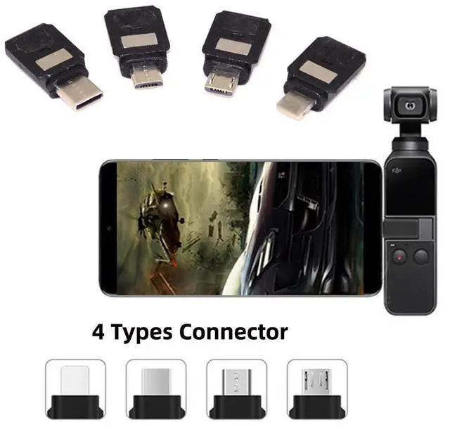 Alt view image 2 of 7 - 4 Pack USB C & Micro USB to OSMO Pocket1/2 Connector Adapter Handheld Gimbal Camera Accessories